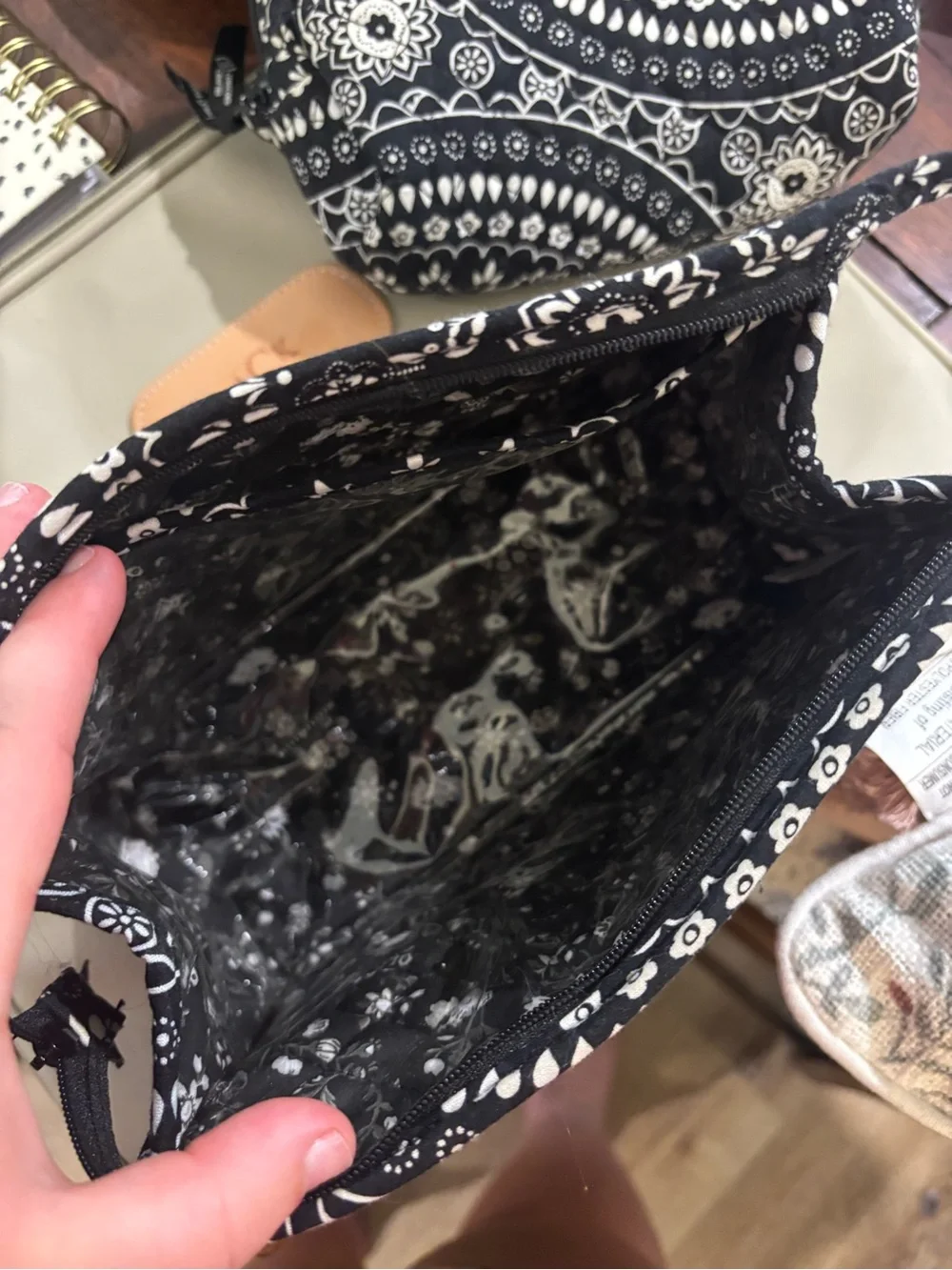 Vera Bradley Black and White Mandala Wristlet